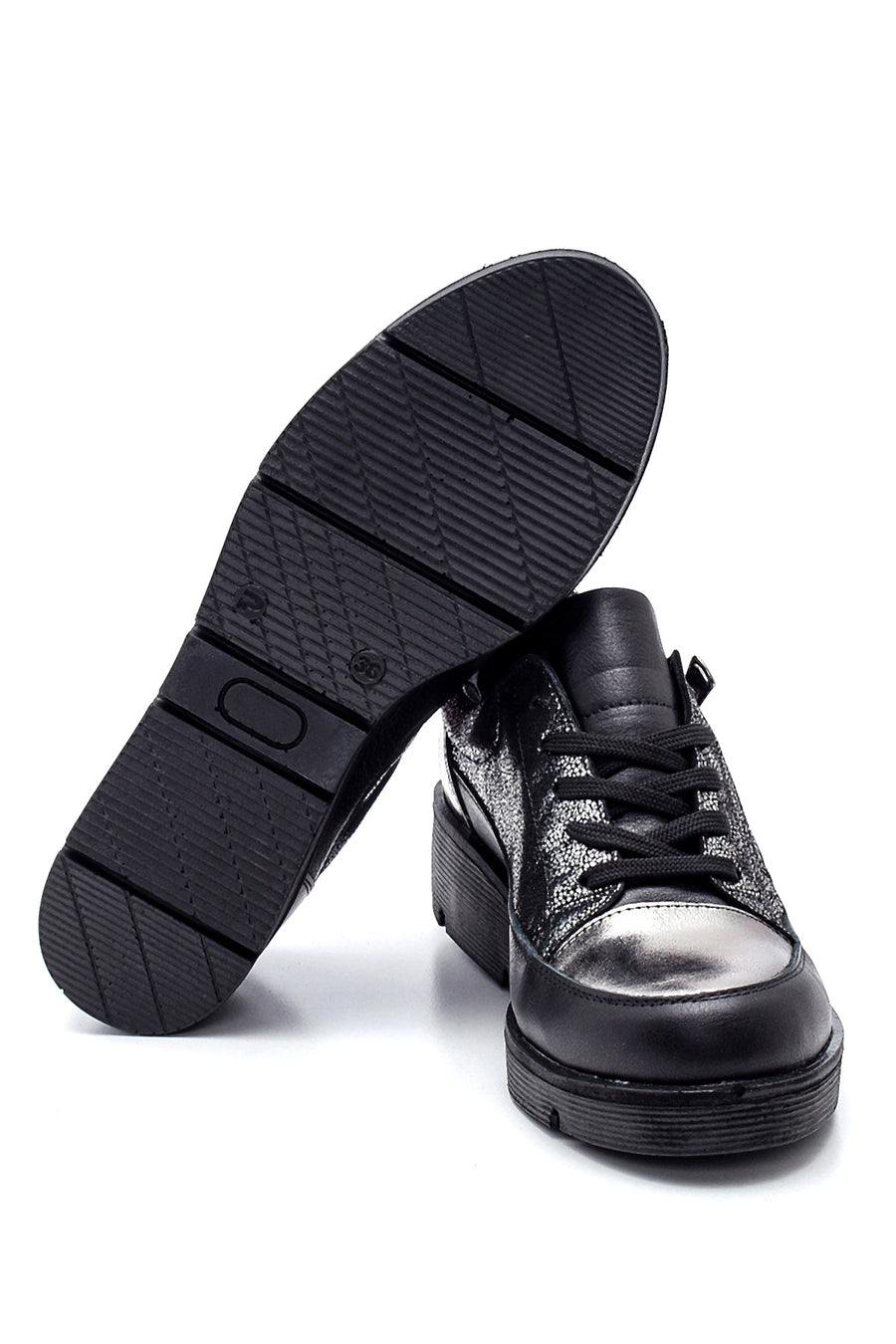 Women's Leather Zipper Shoes