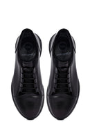 Men's Black Lace-Up Leather Casual Sneakers | Derimod