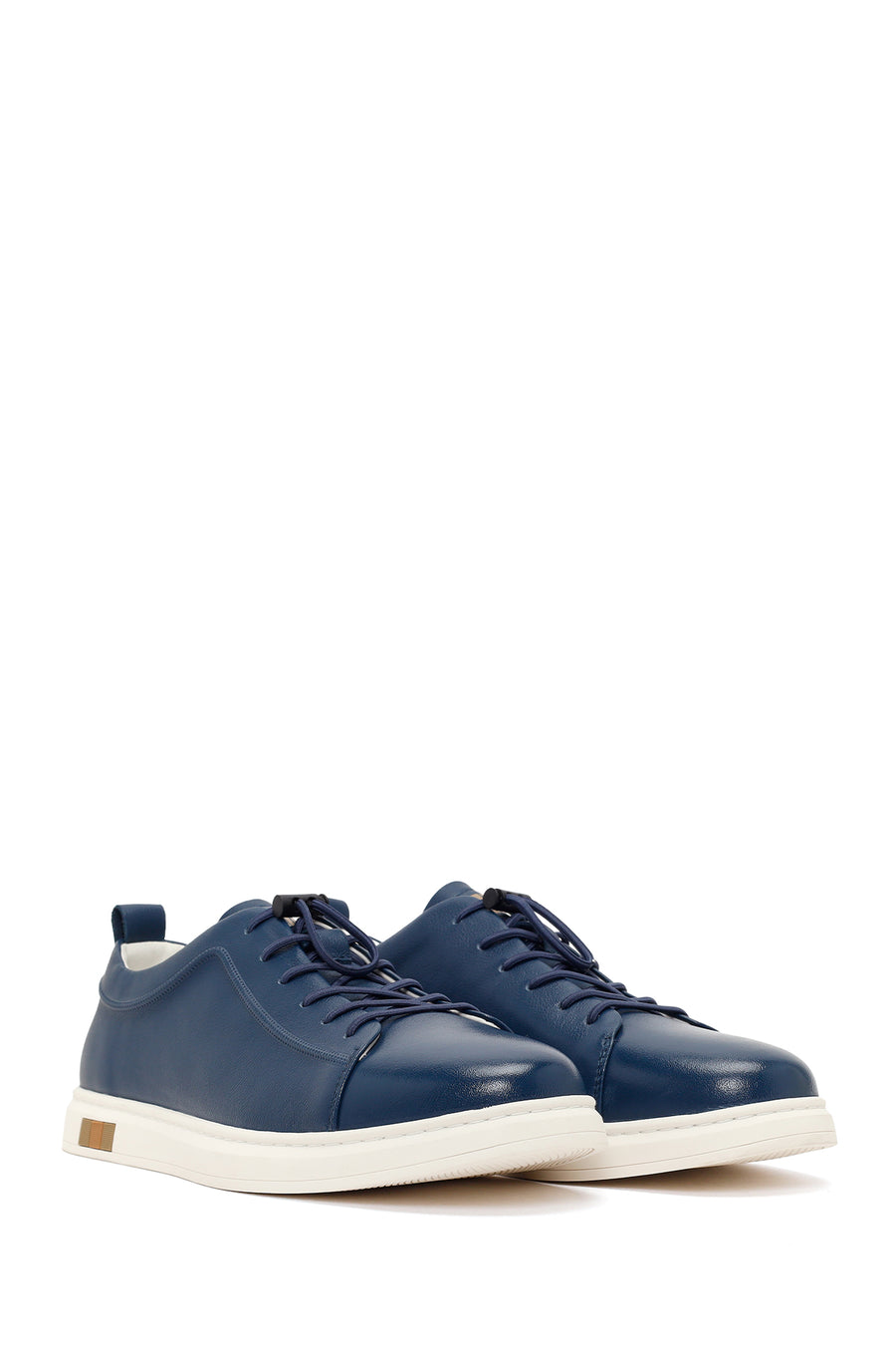 Erkek Lacivert Deri Sneaker