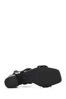 Women's Black Braided Chunky Low Heel Sandals | Derimod