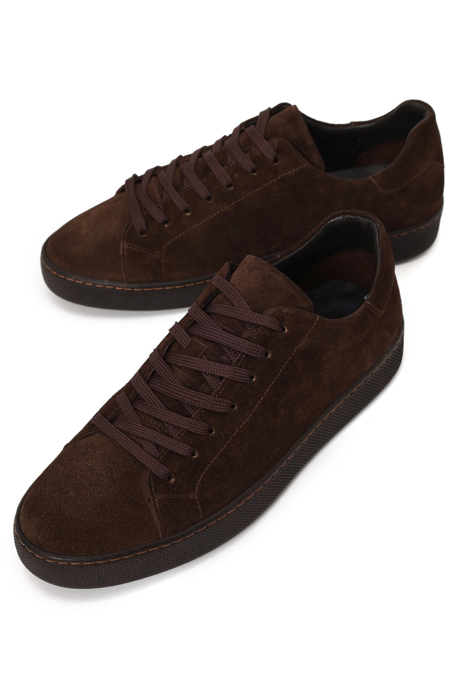 Male Brown Lace-Up Suede Leather Sneaker