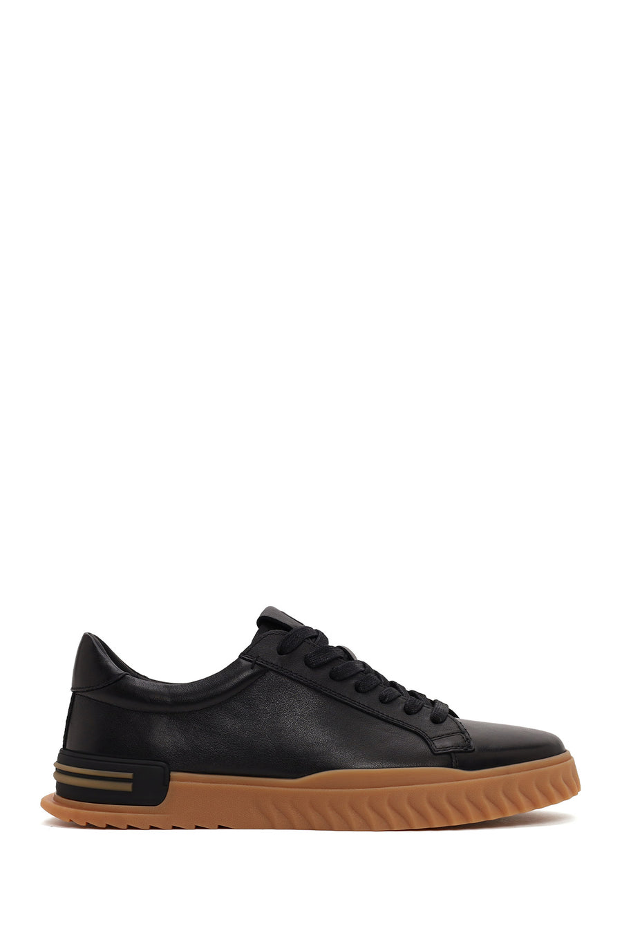 Erkek Siyah Bağcıklı Deri Casual Sneaker WM680049DV | Derimod