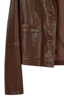 Jill Woman Brown Short Leather Jacket | Derimod