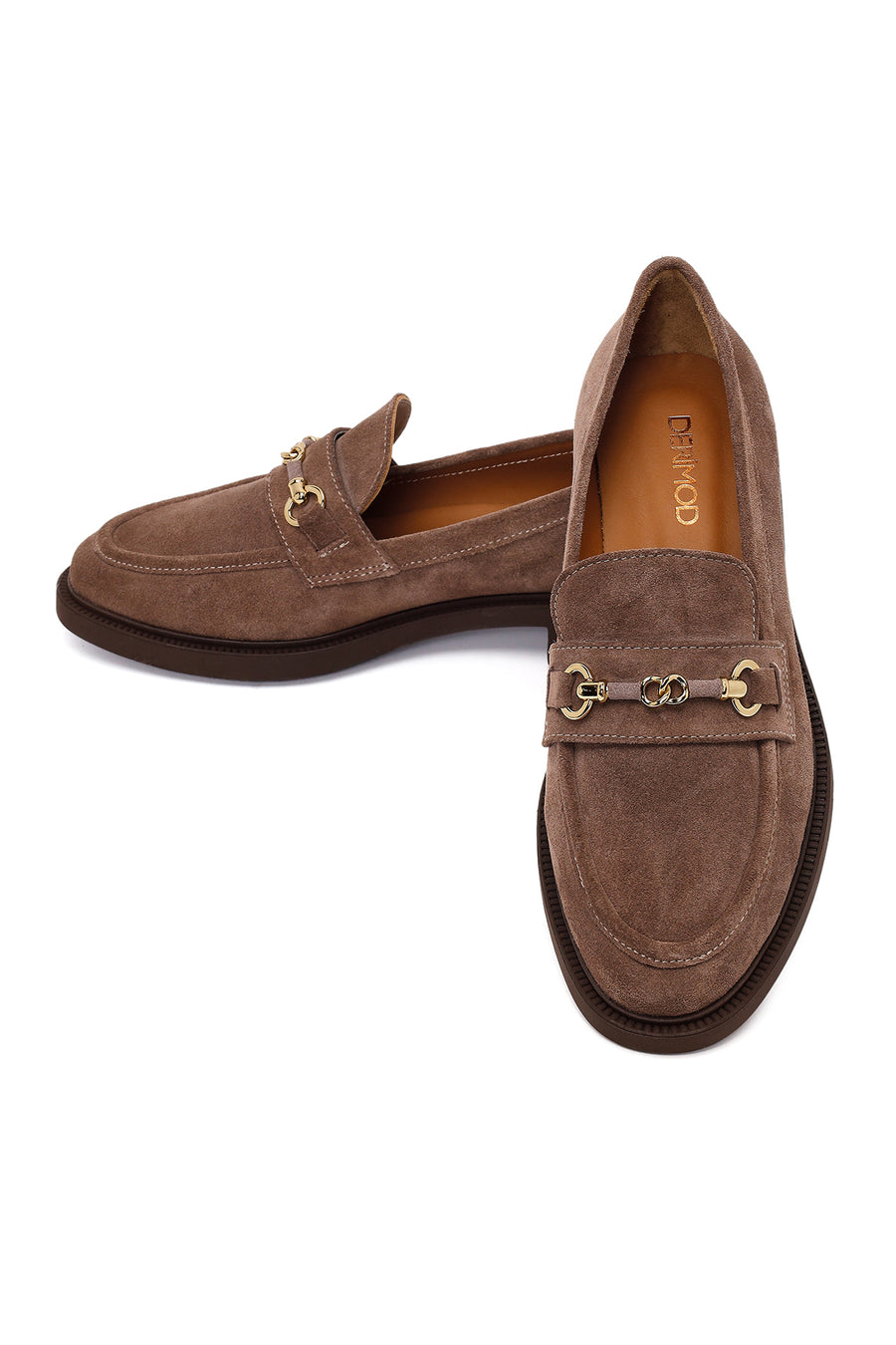 Woman Mink Buckled Suede Loafer