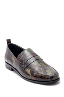 Women's Leather Snakeskin Patterned Loafer | Derimod