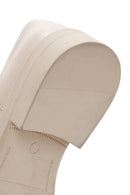 Women's Beige Buckle Detailed Leather Masculine Loafer | Derimod