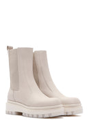 Women's Beige Thick Soled Chelsea Boots | Derimod