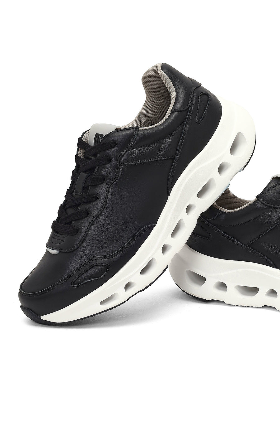 Derimod Studio Men's Black Lace-Up Thick-Soled Sneaker