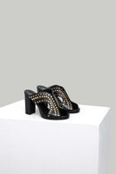 Heeled Women's Leather Slippers | Derimod