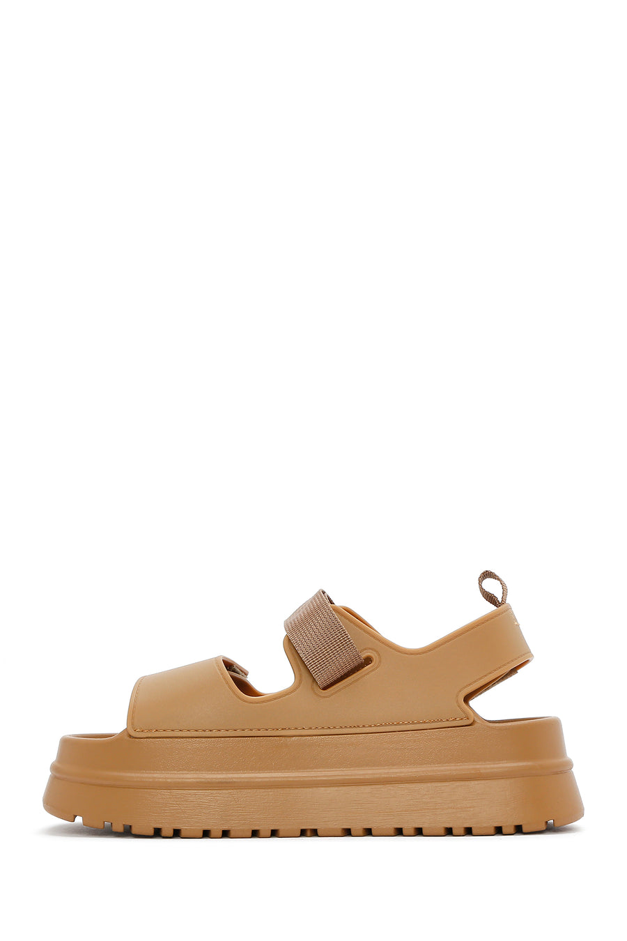 Women's Tan Strappy Thick Soled Jelly Sandals