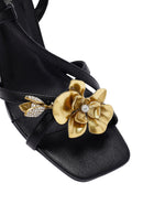 Woman Black Buckled Transparent Thick Heel Sandals | Derimod