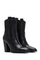 Women's Leather Heeled Cowboy Boots | Derimod