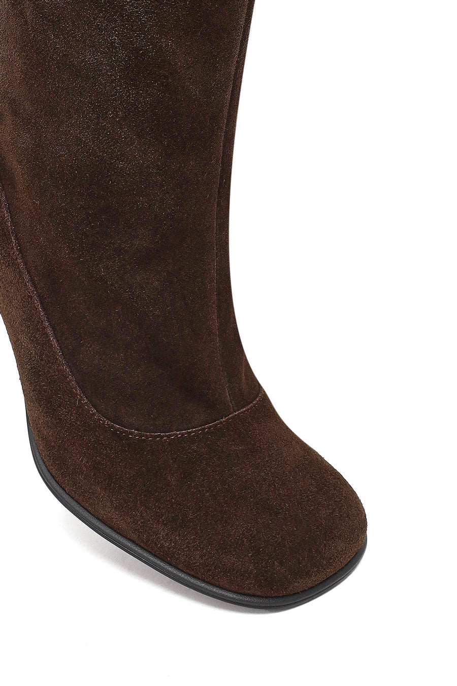 Women's Brown Thin Heeled Suede Leather Boot