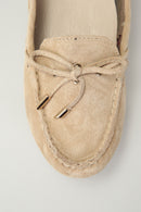 Suede Beige Women's Leather Loafer | Derimod