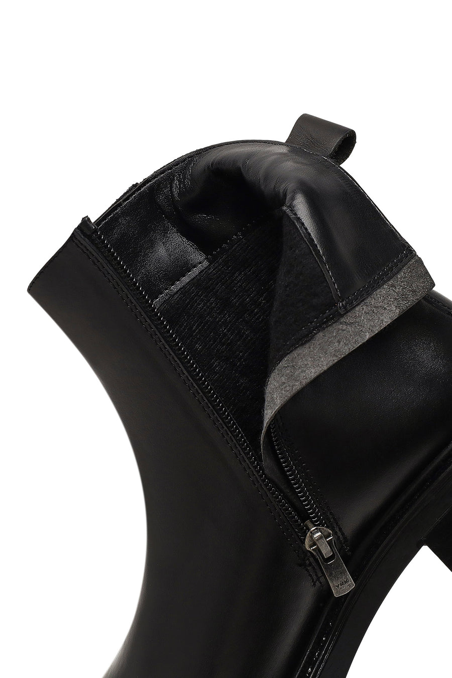 Women's Black Zippered Leather Boots