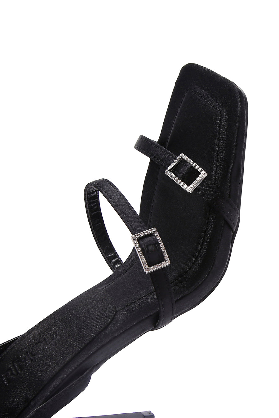 Women's Black Ankle Strap Thin Heel Sandals