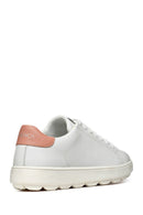 Geox Women's White Spherica Ecub-1 Lace-Up Leather Sneaker | Derimod
