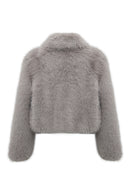 Dallas Women's Gray Shirt Collar Teddy Coat | Derimod