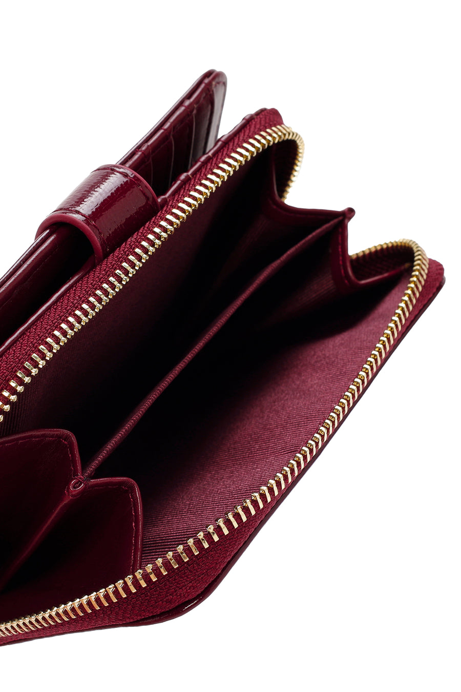 Women's Burgundy Patent Leather Wallet