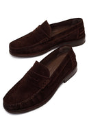 Erkek Kahverengi Süet Deri Casual Loafer | Derimod