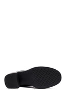 Woman Black Chunky Heels Leather Chelsea Boots | Derimod