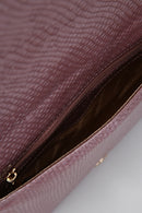 Snake Patterned Women's Purple Leather Portfolio | Derimod