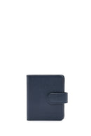 Men's Navy Blue Leather Card Holder | Derimod