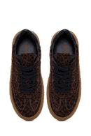 Women's Leopard Suede Leather Sneaker | Derimod