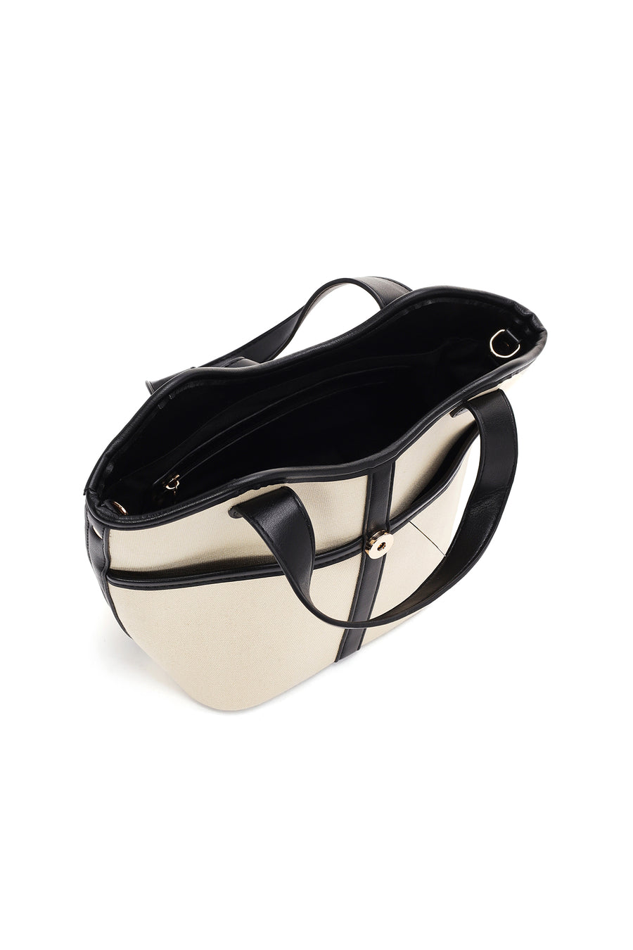 Women's Cream Long Strap Fabric Handbag