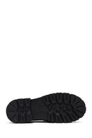 Woman Black Thick-Soled Leather Masculine Loafer | Derimod
