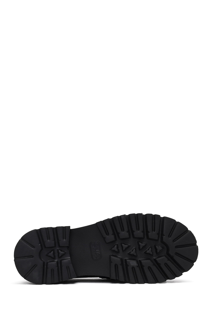 Woman Black Thick-Soled Leather Masculine Loafer