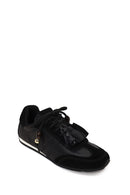 Kadın Siyah Bağcıklı Charmlı Leopar Deri Sneaker | Derimod