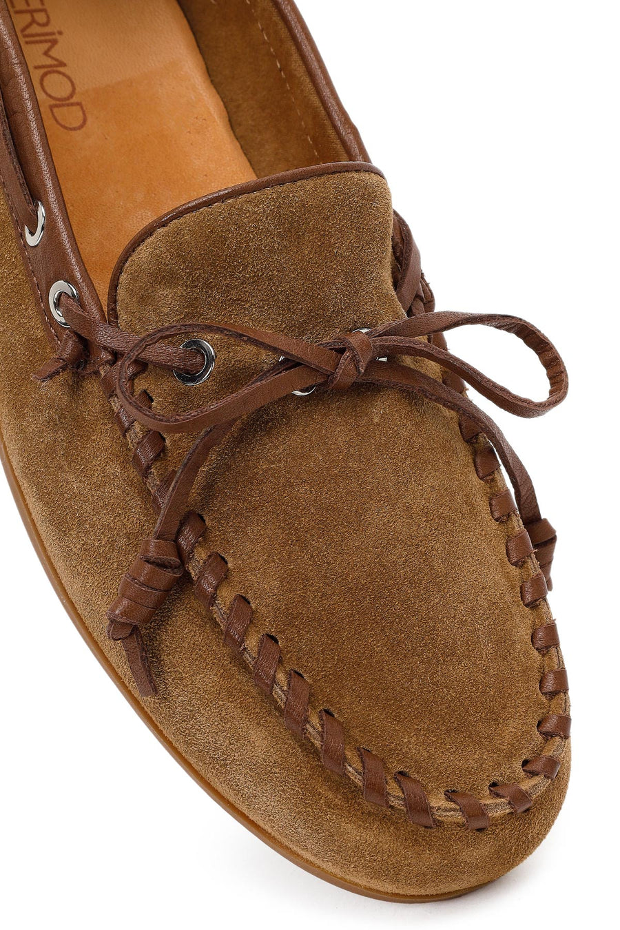 Kadın Taba Süet Deri Loafer