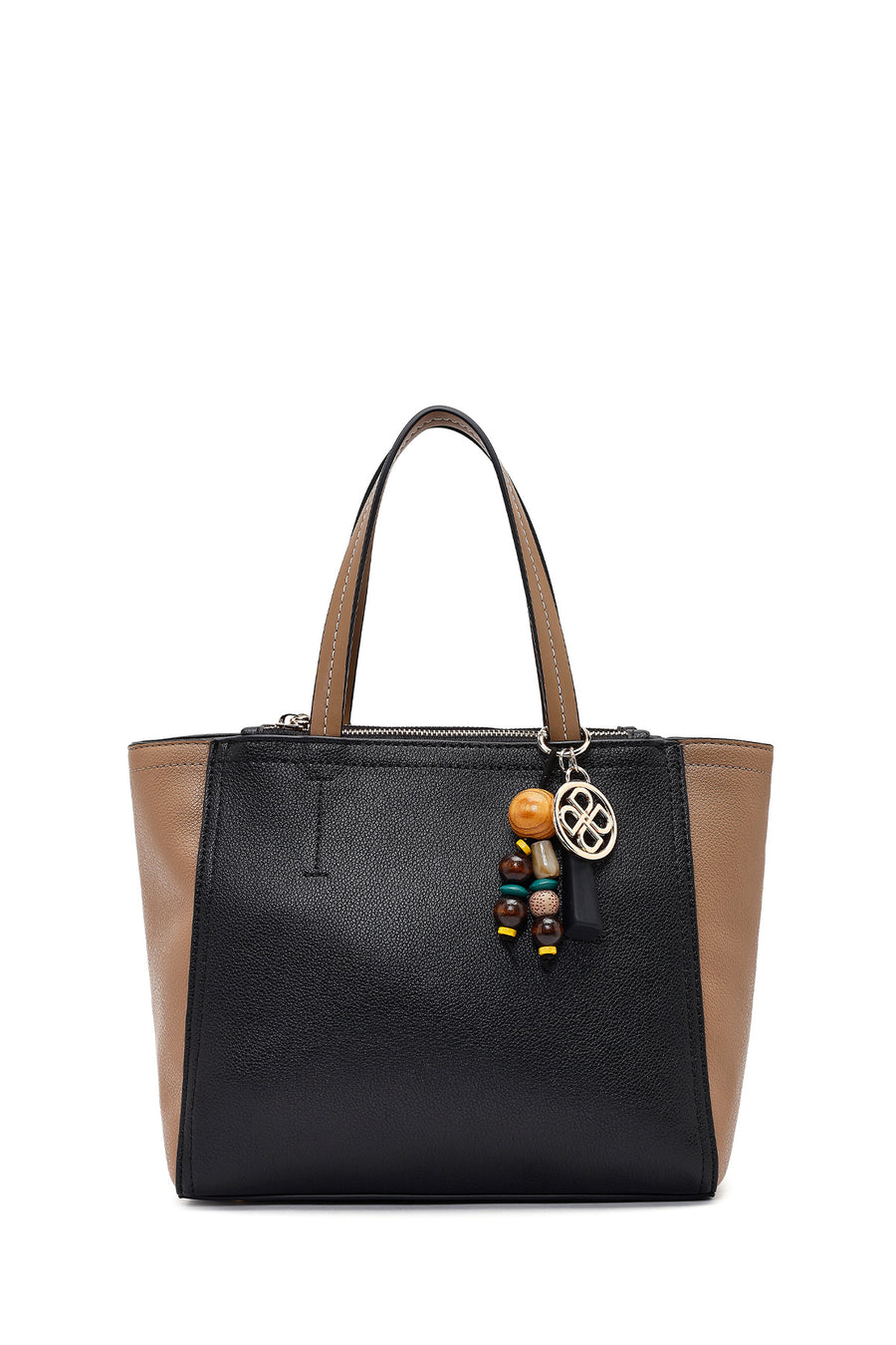 Women's Black Long Strap Charm Shoulder Bag