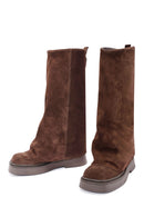 Women's Brown Suede Leather Boots | Derimod