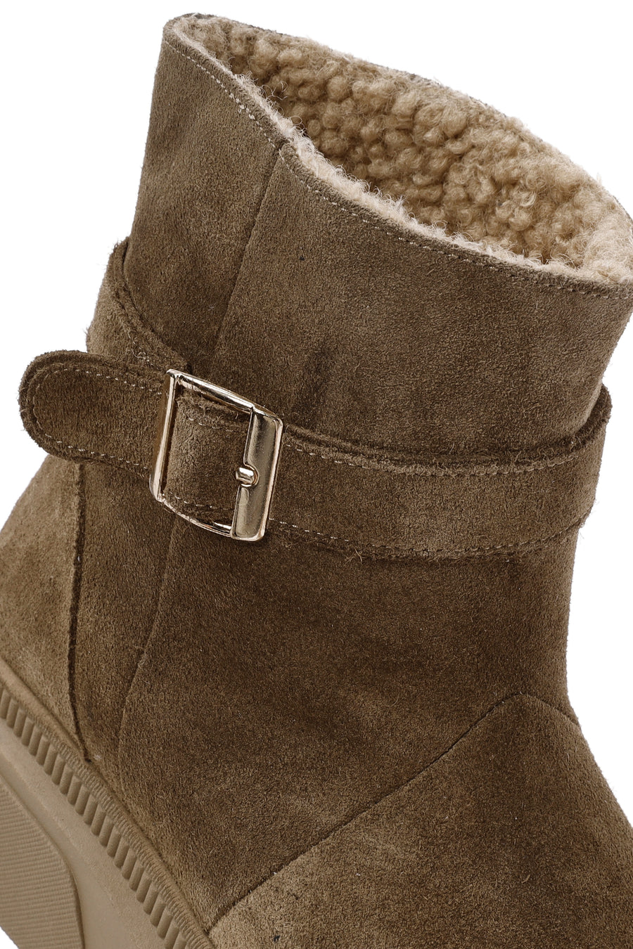 Women's Brown Thick Sole Suede Leather Boots