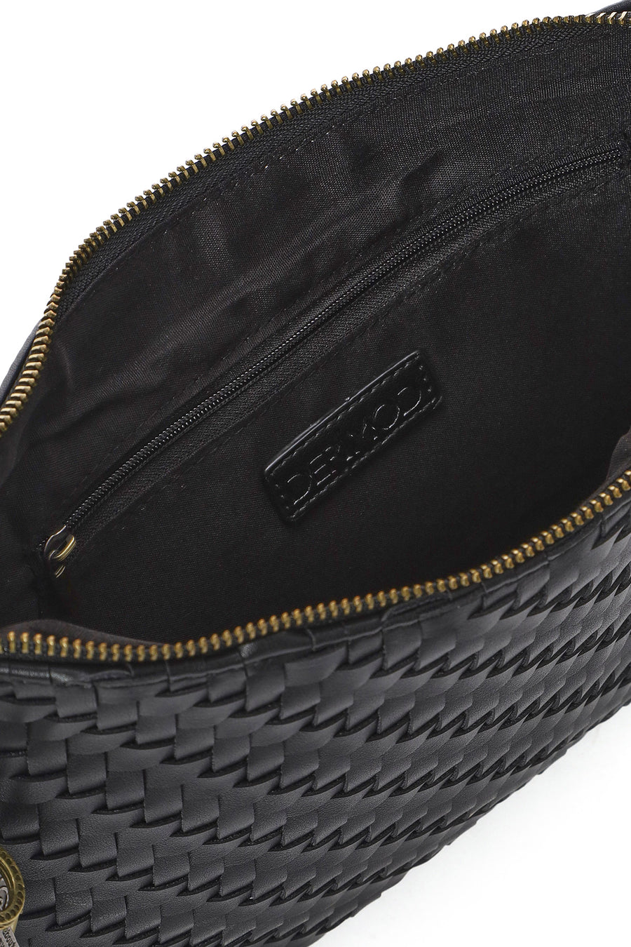 Women's Black Knitted Patterned Shoulder Bag