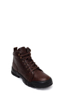 Male Brown Zip Closure Leather Boots | Derimod