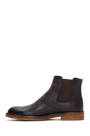 Male Brown Leather Casual Chelsea Boots | Derimod