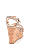 Women's Wedge Heel Suede Leather Sandals | Derimod