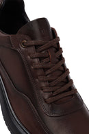 Men's Brown Lace-Up Leather Casual Sneakers | Derimod