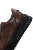 Men's Brown Lace-Up Leather Sneakers | Derimod