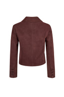 Cassandra Kadın Bordo Slim-Fit Süet Deri Ceket | Derimod