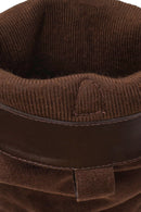 Woman Brown Zip Closure Chunky Heeled Suede Cowboy Boots | Derimod