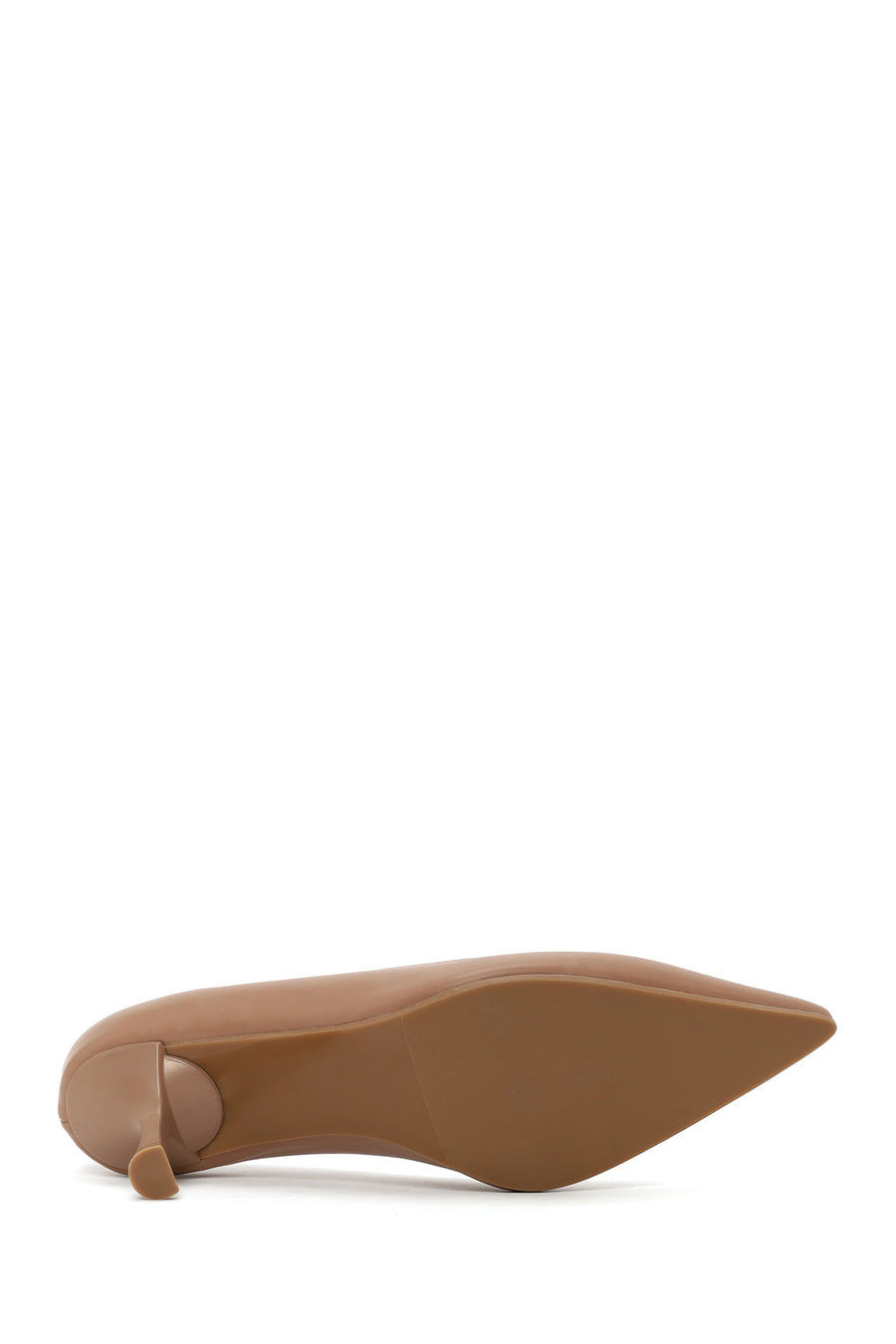 Woman Beige Thin-Heeled Leather Stiletto