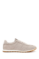 Women's Beige Lace-Up Suede Leather Sneaker | Derimod