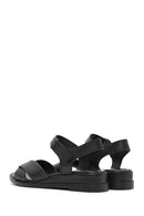 Women's Black Strappy Leather Sandals | Derimod