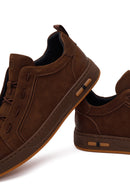 Male Brown Lace-Up Nubuck Leather Sneaker | Derimod