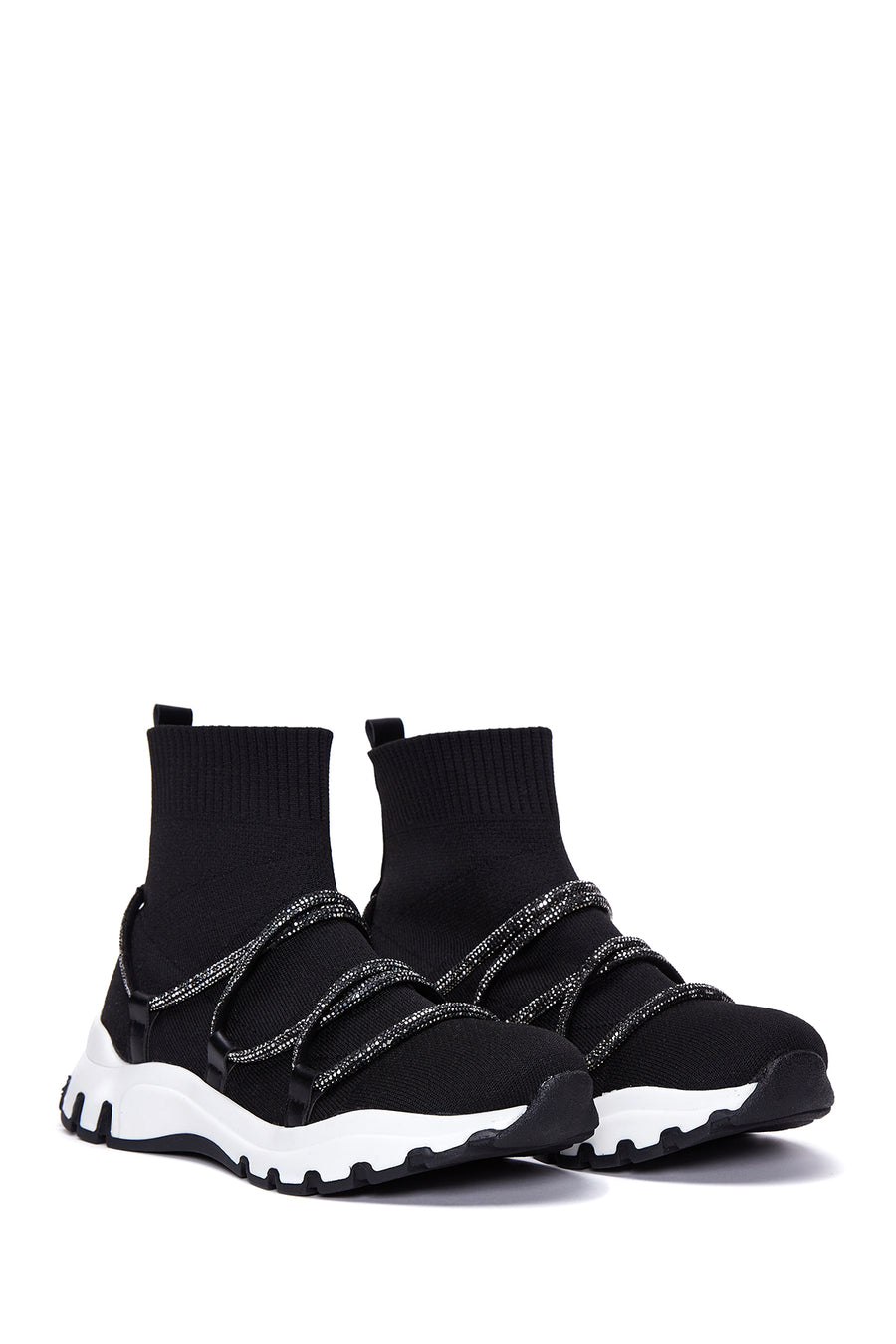 Women's Black Stone High Top Sneaker