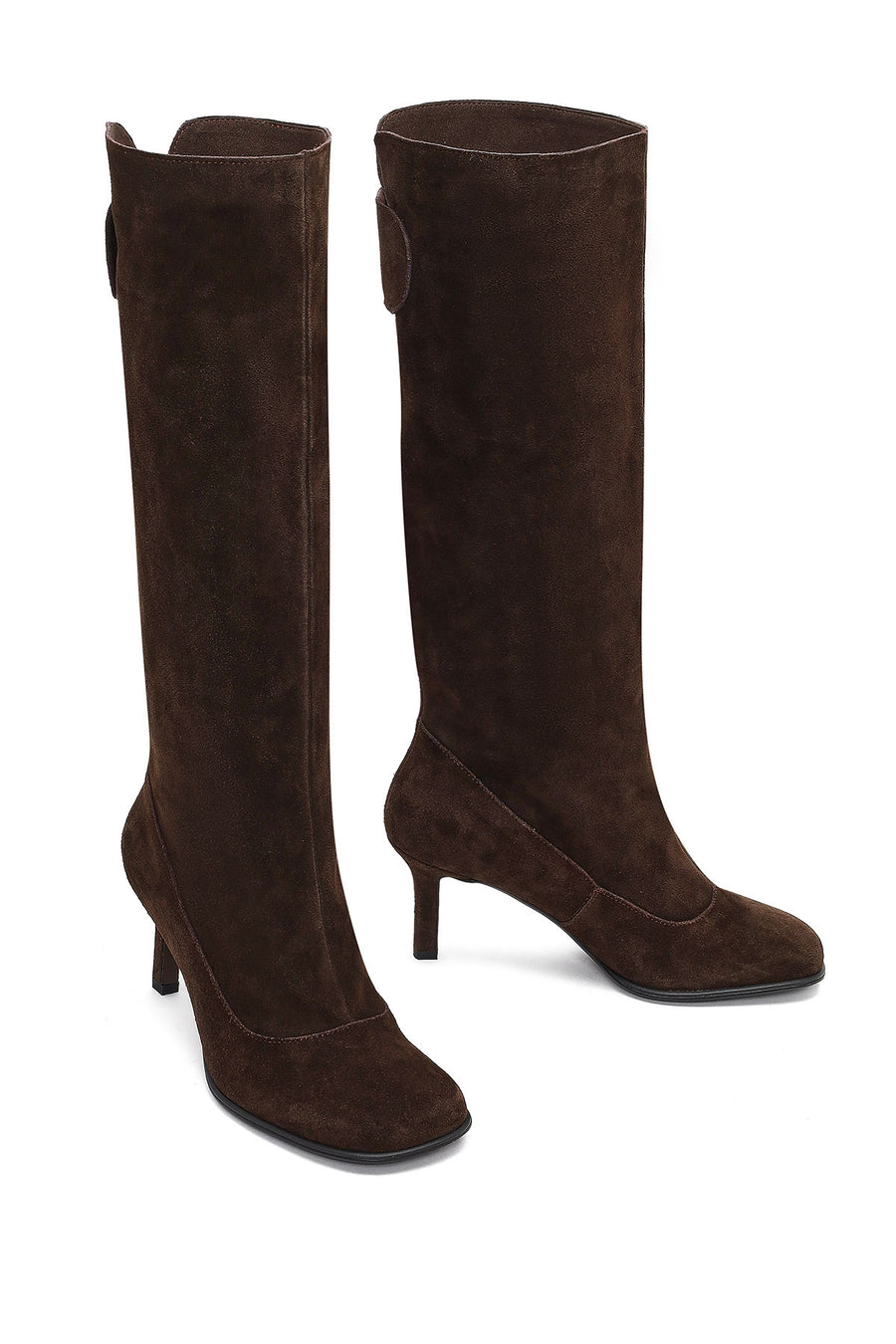 Women's Brown Thin Heeled Suede Leather Boot